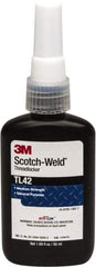 3M - 50 mL Bottle, Blue, Medium Strength Liquid Threadlocker - Series TL42, 24 hr Full Cure Time, Hand Tool Removal - Americas Tooling