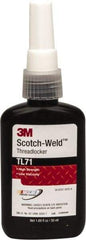 3M - 50 mL Bottle, Red, High Strength Liquid Threadlocker - Series TL71, 24 hr Full Cure Time, Hand Tool, Heat Removal - Americas Tooling