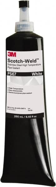 3M - 250 mL Bottle White Pipe Sealant - 400°F Max Working Temp, For Seal Hydraulic & Pneumatic Pipes & Fittings - Americas Tooling