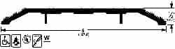 Pemko - 36" Long x 5" Wide x 1/2" High, Saddle Threshold - Gray PemKote Skid Resistant Surface - Americas Tooling