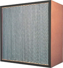 Made in USA - 24" High x 12" Wide 11-1/2" Deep, 99.97% Capture Efficiency, HEPA Air Filter - Microfiber Paper Media, Particle Board Frame, 250 FPM Max, 500 CFM, 220°F Max, Use with Hospitals & Clean Rooms - Americas Tooling