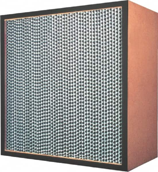 Made in USA - 23-3/8" High x 11-3/8" Wide 11-1/2" Deep, 99.97% Capture Efficiency, HEPA Air Filter - Microfiber Paper Media, Particle Board Frame, 500 FPM Max, 950 CFM, 180°F Max, Use with Hospitals & Clean Rooms - Americas Tooling