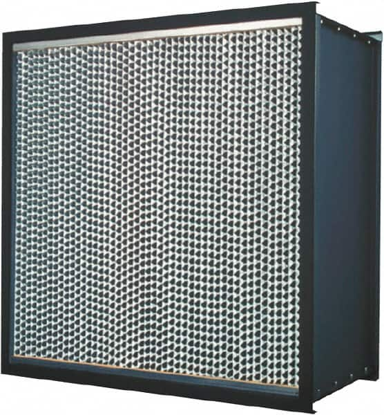 Made in USA - 24" High x 30" Wide 11-1/2" Deep, 99.97% Capture Efficiency, HEPA Air Filter - Microfiber Paper Media, Galvanized Steel Frame, 250 FPM Max, 1,250 CFM, 180°F Max, Use with Hospitals & Clean Rooms - Americas Tooling