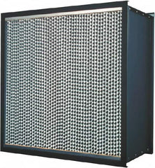 Made in USA - 24" High x 12" Wide 11-1/2" Deep, 95% Capture Efficiency, HEPA Air Filter - Microfiber Paper Media, Galvanized Steel Frame, 250 FPM Max, 500 CFM, 180°F Max, Use with Hospitals & Clean Rooms - Americas Tooling