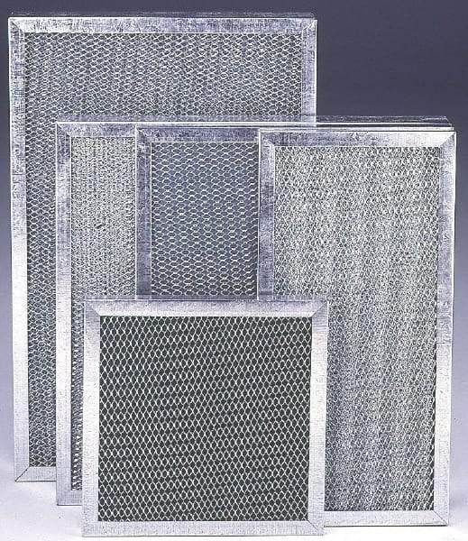 Made in USA - 15" Noml Height x 20" Noml Width x 2" Noml Depth, 76% Capture Efficiency, Permanent Air Filter - MERV 7, Aluminum Cloth & Mesh, Integrated Aluminum Frame, 300 Max FPM, 625 CFM, For Any Unit - Americas Tooling