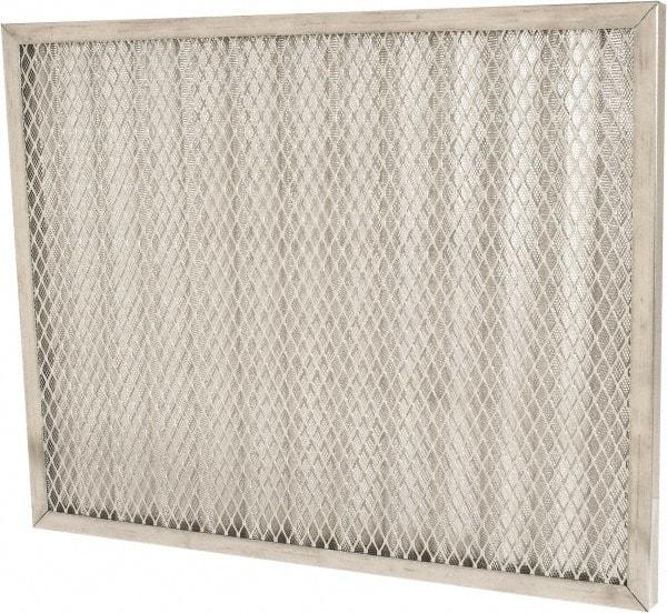 Made in USA - 16" Noml Height x 20" Noml Width x 1" Noml Depth, 71% Capture Efficiency, Permanent Air Filter - MERV 7, Aluminum Cloth & Mesh, Integrated Aluminum Frame, 300 Max FPM, 640 CFM, For Any Unit - Americas Tooling