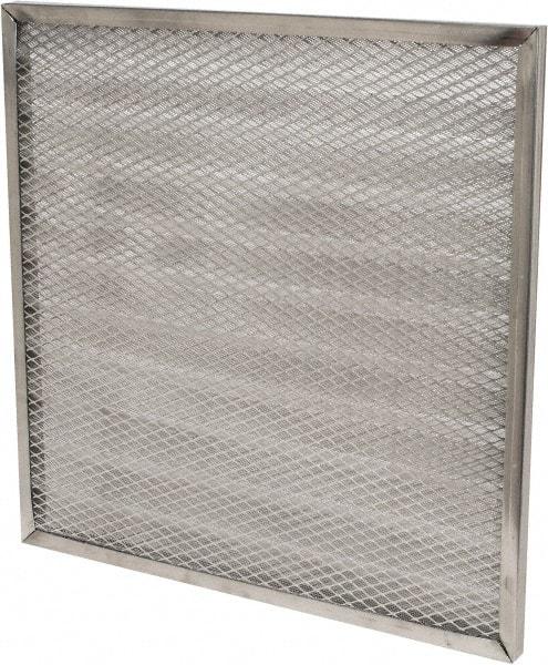 Made in USA - 20" Noml Height x 20" Noml Width x 1" Noml Depth, 71% Capture Efficiency, Permanent Air Filter - MERV 7, Aluminum Cloth & Mesh, Integrated Aluminum Frame, 300 Max FPM, 800 CFM, For Any Unit - Americas Tooling