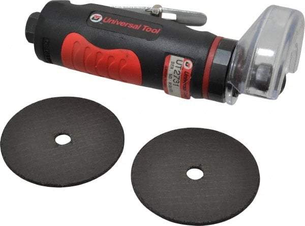 Universal Tool - 2-7/8" Wheel Diam, 22,000 RPM, Pneumatic Cutoff & Cutoff-Grinder Tool - Straight Handle - Americas Tooling