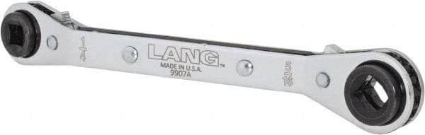 Lang - 1/4" & 3/16" Sq x 9/16" & 1/2" Hex 6 Point 4 in 1 Reversible Ratcheting Offset Box Wrench - Steel - Americas Tooling