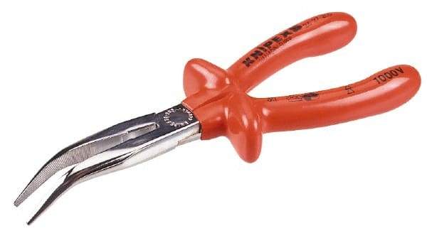 Knipex - 8" Long, 2-11/16" Jaw Length, Long Reach Bent Nose Plier - Side Cutter - Americas Tooling