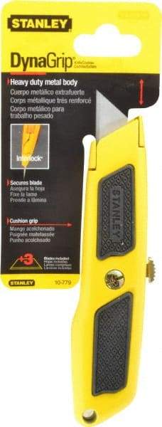 Stanley - Retractable Utility Knife - Plastic with Rubber Grip Handle, 3 Blades Included - Americas Tooling