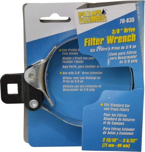 Plews - 2-13/16 to 3-5/32" Diam, Small Ratchet Oil Filter Wrench - Steel, For Use with Filters from 2-13/16 to 3-5/32" - Americas Tooling