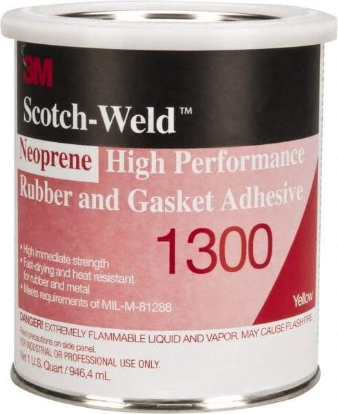 3M - 32 oz Can Yellow Butyl Rubber Gasket Sealant - 300°F Max Operating Temp, 4 min Tack Free Dry Time, Series 1300 - Americas Tooling