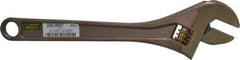 Ampco - 1-1/2" Jaw Capacity, 12" Nonsparking Adjustable Wrench - Aluminum Bronze, Plain Finish - Americas Tooling