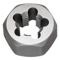 Titan USA - Hex Rethreading Dies; Thread Size: 7/8-14 ; Hex Size (Inch): 1-5/8 ; Material: Carbon Steel ; Thread Direction: Right Hand ; Thread Standard: UNF ; Thickness (Inch): 7/8 - Exact Industrial Supply