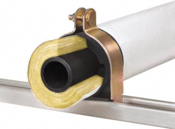 Klo-Shure - 5/8" Pipe, Zinc Plated Steel Strut Mount Insulation Coupling - Trivalent Zinc & Yellow - Americas Tooling