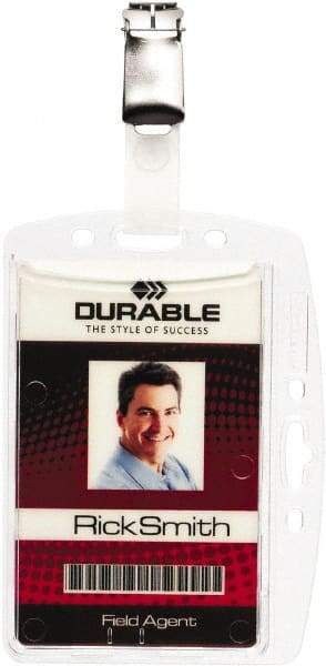 DURABLE - Clip-On Badge Holder - Clear - Americas Tooling