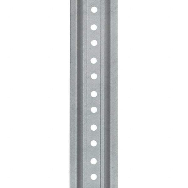 Nucor - 12' High, Galvanized Traffic Sign Post - Steel, 3/8" Hole Diam, Silver - Americas Tooling