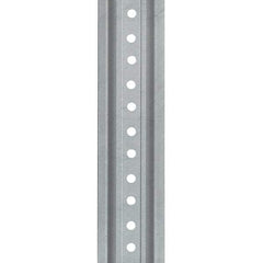 Nucor - 12' High, Galvanized Traffic Sign Post - Steel, 3/8" Hole Diam, Silver - Americas Tooling