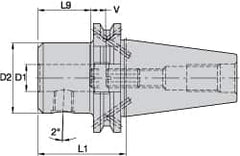 Kennametal - DV40 Taper, 0.315" Inside Hole Diam, 1.9685" Projection, Whistle Notch Adapter - Through Coolant - Exact Industrial Supply