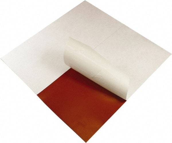 Value Collection - 12" Long, 12" Wide, 3/16" Thick, Silicone Rubber Foam Sheet - 50 to 60 Durometer, Red, -60 to 400°F, 550 psi Tensile Strength, Adhesive Backing - Americas Tooling