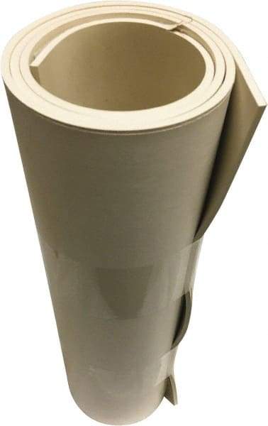 Value Collection - 3/16" Thick x 36" Wide x 10' Long White Buna-N Rubber Roll - Stock Length, Adhesive Back, 1,000 psi Tensile Strength, -30°F to 220°F - Americas Tooling