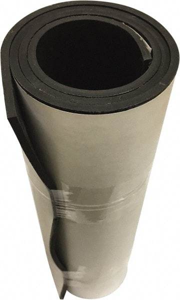 Value Collection - 1/4" Thick x 36" Wide x 10' Long Black EPDM Rubber Roll - Stock Length, Adhesive Back, 1,000 psi Tensile Strength, -40°F to 225°F - Americas Tooling