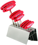 8 Piece - 2.0 - 10mm - T-Handle Hex Ergonomic Comfort Grip Metric Set in Metal Stand - Americas Tooling