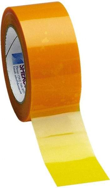 Caplugs - 3-1/2" Wide x 72 Yd Long Yellow Polyester Film High Temperature Masking Tape - Series PC30-3500, 3.5 mil Thick - Americas Tooling