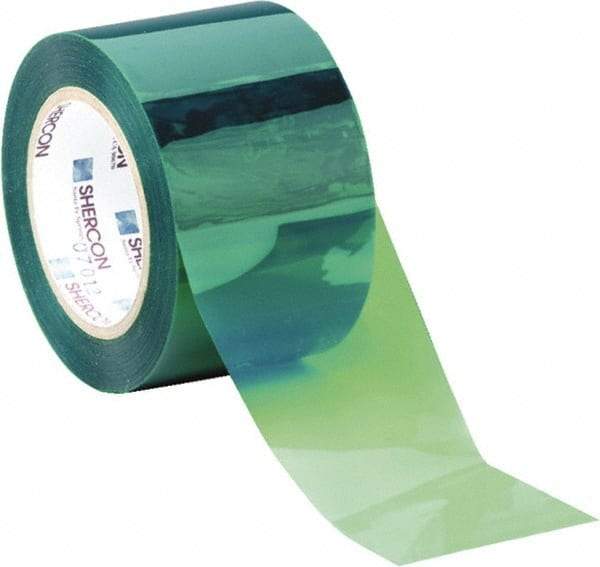 Caplugs - 3/8" Wide x 72 Yd Long Green Polyester Film High Temperature Masking Tape - Series PC21-0375, 3.5 mil Thick - Americas Tooling