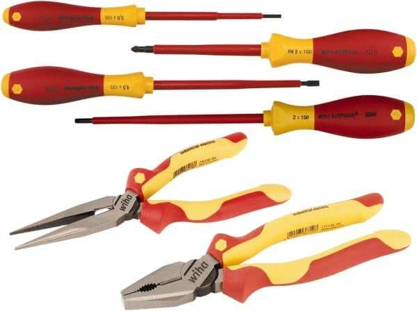 Wiha - 6 Piece Insulated Plier Set - Comes in Vinyl Pouch - Americas Tooling