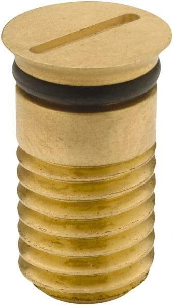 Jergens - 1 Piece M12x1.75 Vise Chip Plug - Brass, 23" Long, 14.5mm Wide - Americas Tooling