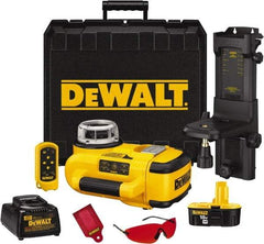 DeWALT - 1,500' Measuring Range, 1/8" at 100' Accuracy, Self-Leveling Rotary Laser - ±5° Self Leveling Range, 60, 250 & 600 RPM, 1 Beam, Lithium-Ion Battery Included - Americas Tooling