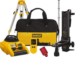 DeWALT - 1,000' Measuring Range, 1/4" at 100' Accuracy, Self-Leveling Rotary Laser - ±5° Self Leveling Range, 150, 300 & 600 RPM, 1 Beam, 2 D Alkaline Battery Included - Americas Tooling