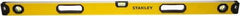 Stanley - 48" Long 3 Vial Box Beam Level - Aluminum, Yellow, 1 Level & 2 Plumb Vials - Americas Tooling