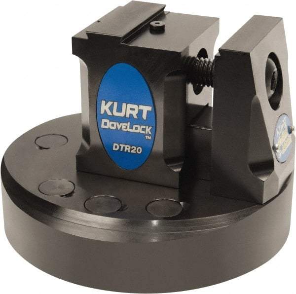 Kurt - 2" Jaw Width, 3-7/8" High x 5.38" Long x 5-3/8" Wide Dovetail Reversible Vise - For Use with 4 & 5 Axis Workholding Systems - Americas Tooling