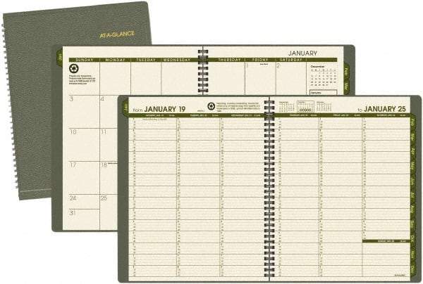 AT-A-GLANCE - 32 Sheet, 8-1/4 x 10-7/8", Weekly/Monthly Planner - Green - Americas Tooling