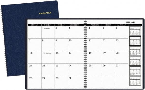 AT-A-GLANCE - 24 Sheet, 9 x 11", 15 Month Planner - Navy - Americas Tooling