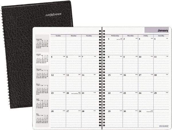 DayMinder - 24 Sheet, 7-7/8 x 11-7/8", Monthly Planner - Black - Americas Tooling