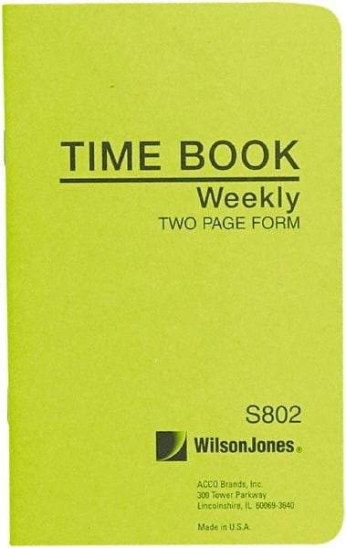 Wilson Jones - 36 Sheet, 4-1/8 x 6-3/4", Foreman\x92s Time Book - White - Americas Tooling