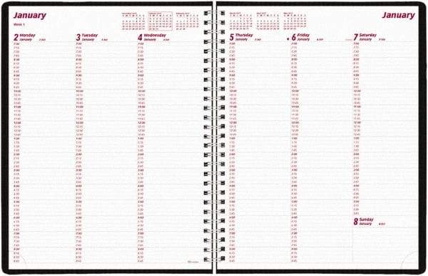 Brownline - 26 Sheet, 3-1/4 x 6-1/4", Weekly Planner - Black - Americas Tooling