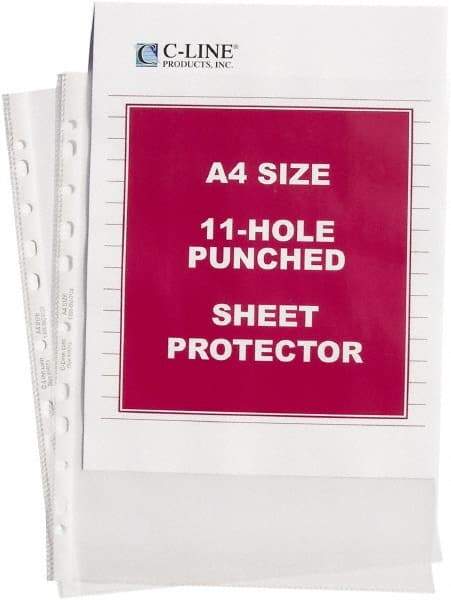 C-LINE - 50 Piece Clear Sheet Protectors-Ring Binder - 11-3/4" High x 8-1/4" Wide - Americas Tooling