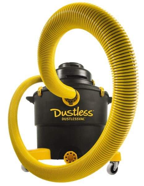 Dustless Technologies - 16 Gal Plastic Tank, Electric Powered Wet/Dry Vacuum - 5 Peak hp, 120 Volt, 11.5 Amps, 12' Hose Fitting, Cloth Filter, Accessories Included - Americas Tooling