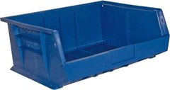 Durham - 14-5/8" Deep, Blue Plastic Hang and Stack Bins - 7" High x 16-3/4" Wide x 14-5/8" Long - Americas Tooling