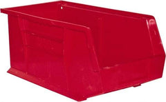 Durham - 14-5/8" Deep, Red Plastic Hang and Stack Bins - 7" High x 8-1/4" Wide x 14-5/8" Long - Americas Tooling