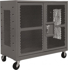 Durham - 2,000 Lb Capacity, 4-Sided Steel Mesh Stock Truck - 36" Long x 60" Wide x 57-3/16" High, Phenolic Wheels - Americas Tooling