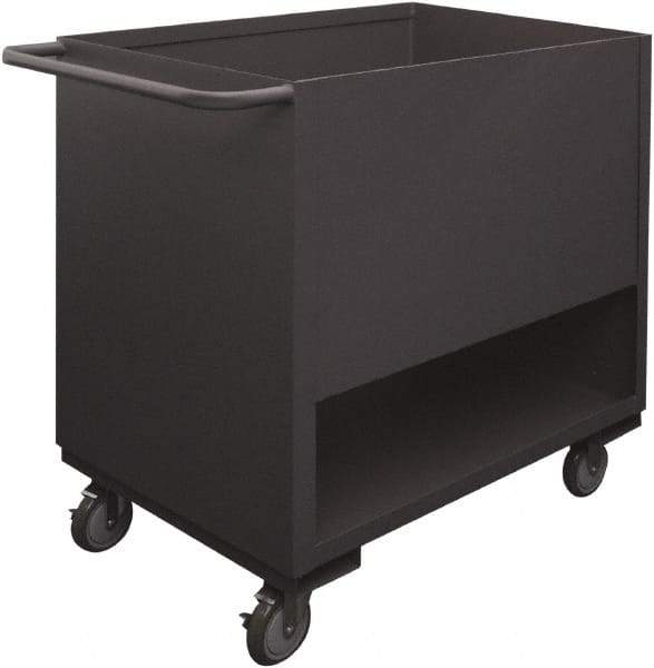 Durham - 1,200 Lb Capacity, 1 Shelf, 4-Sided Steel Stock Truck - 30" Long x 48" Wide x 41-1/4" High, Phenolic Wheels - Americas Tooling