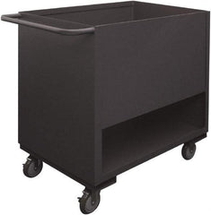 Durham - 1,200 Lb Capacity, 1 Shelf, 4-Sided Steel Stock Truck - 24" Long x 48" Wide x 40" High, Phenolic Wheels - Americas Tooling