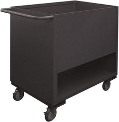 Durham - 1,200 Lb Capacity, 1 Shelf, 4-Sided Steel Stock Truck - 18" Long x 36" Wide x 41-1/4" High, Phenolic Wheels - Americas Tooling