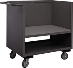 Durham - 1,200 Lb Capacity, 1 Shelf, 3-Sided Steel Truck - 24" Long x 48" Wide x 41-1/4" High, Phenolic Wheels - Americas Tooling